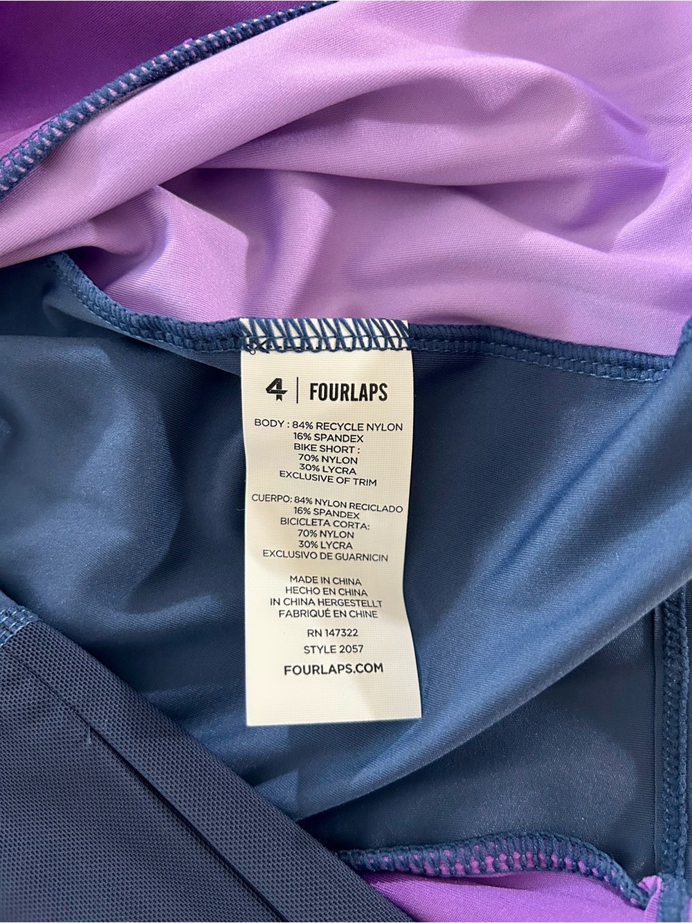 FourLaps Swift Dress Blue Pleated Tennis Dress, Purple Panel, Women’s Large - Picture 14 of 16